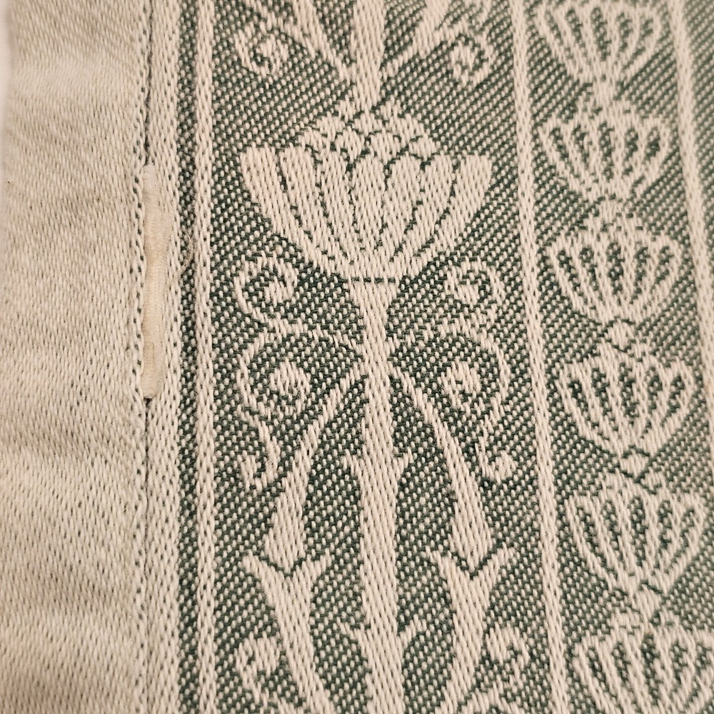 Anichini Art Nouveau Floral Placemats Set of 4 Sage Green Cream Woven Linen